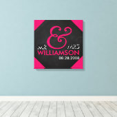 16x16 Chalkboard Wrapped Canvas Wedding Date Art Afdruk (Insitu (Houten vloer))
