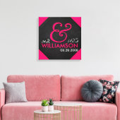 16x16 Chalkboard Wrapped Canvas Wedding Date Art Afdruk (Insitu (Woonkamer))