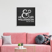 16x16 Chalkboard Wrapped Canvas Wedding Date Art Afdruk (Insitu (Woonkamer))