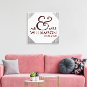 16x16 Country Wood Wrapped Canvas Wedding Date Art (Insitu (Woonkamer))