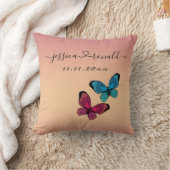 16x16 Roze Gouden Namen & Datum Trouw Kussen (Deken)