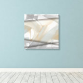 16x16" Sandy Tornado Trend Abstracte Kunst Beige Canvas Afdruk (Insitu (Houten vloer))