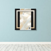 16x16" Sandy Tornado Trend Abstracte Kunst Beige Canvas Afdruk (Insitu (Houten vloer))
