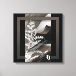 16x16" Terra’s Tender Whisper Abstract Brown Flowe Canvas Afdruk