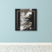 16x16" Terra’s Tender Whisper Abstract Brown Flowe Canvas Afdruk (Insitu (Houten vloer))