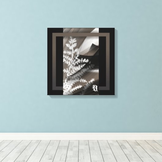 16x16" Terra’s Tender Whisper Abstract Brown Flowe Canvas Afdruk (Insitu (Houten vloer))