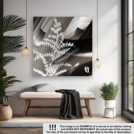 16x16" Terra’s Tender Whisper Abstract Brown Flowe Canvas Afdruk