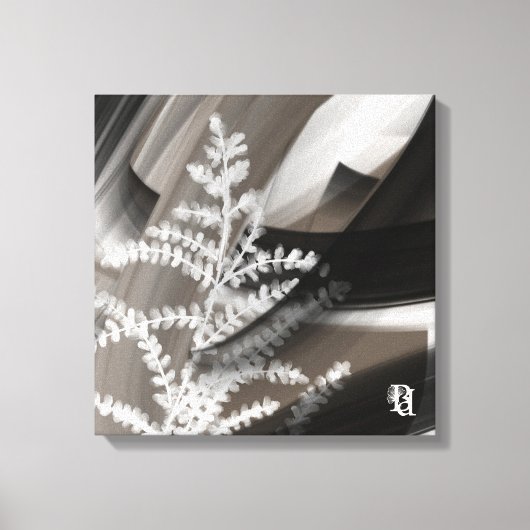 16x16" Terra’s Tender Whisper Abstract Brown Flowe Canvas Afdruk (Voorkant)