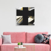 16x16" Trend Abstract Art Canvas Black White Gold (Insitu (Woonkamer))