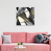16x16" Trend Abstract Art Canvas Black White Gold (Insitu (Woonkamer))