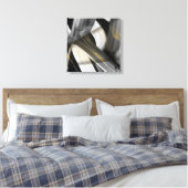16x16" Trend Abstract Art Canvas Black White Gold (Insitu (Slaapkamer))