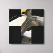 16x16" Trend Abstract Art Canvas Black White Gold Afdruk (Voorkant)