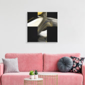 16x16" Trend Abstract Art Canvas Black White Gold Afdruk (Insitu (Woonkamer))