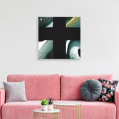 16x16" Trend Abstract Art Canvas Black White Green (Insitu (Woonkamer))