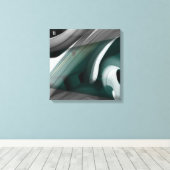 16x16" Trend Abstract Art Canvas Black White Green (Insitu (Houten vloer))