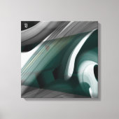 16x16" Trend Abstract Art Canvas Black White Green Afdruk (Voorkant)