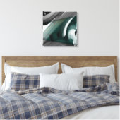 16x16" Trend Abstract Art Canvas Black White Green Afdruk (Insitu (Slaapkamer))