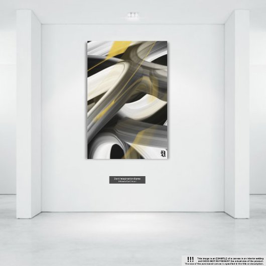 16x16" Trend Abstract Art Canvas Zwart Wit Goud Afdruk