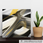 16x16" Trend Abstract Art Canvas Zwart Wit Goud Afdruk