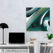 16x16" Trend Abstract Art Canvas Zwart Wit Groen