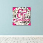 16x16 Verpakt Canvas Trouwdatum Achternaam Art Afdruk (Insitu (Houten vloer))