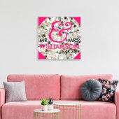16x16 Verpakt Canvas Trouwdatum Achternaam Art Afdruk (Insitu (Woonkamer))