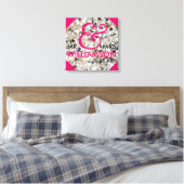 16x16 Verpakt Canvas Trouwdatum Achternaam Art Afdruk (Insitu (Slaapkamer))
