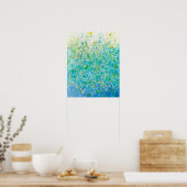 16x20 Abstracte Turquoise Blue Light Yellow Print (Keuken)