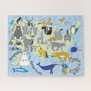 16x20 Amerikaanse dieren Puzzle for Colorblind Peo Legpuzzel
