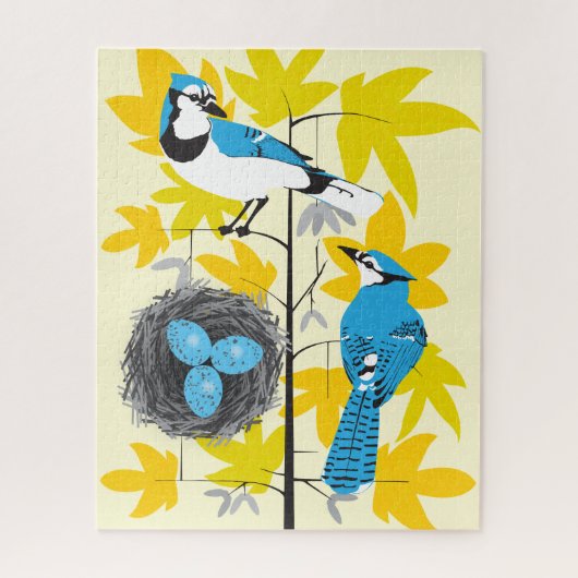 16x20 Blauwe Jays Puzzel voor Kleurblind Mensen Legpuzzel (Verticaal)