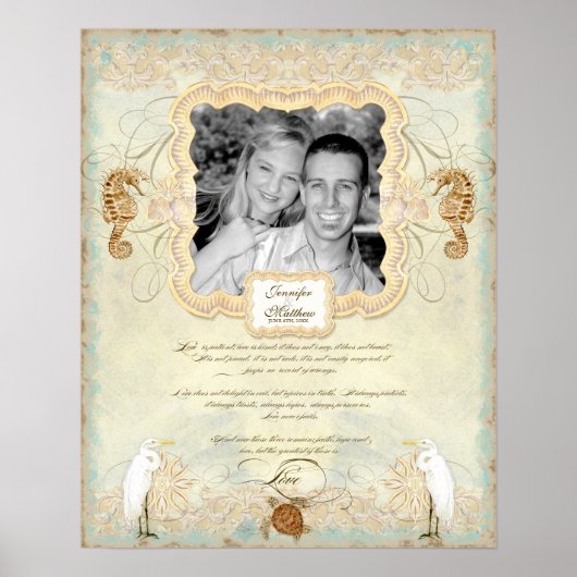 16x20 bruiloft foto-liefdeskleding strand kust poster (Voorkant)