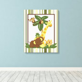 16x20 Canvas Art kinderkamer Print Oerwoud Baby's (Insitu (Houten vloer))