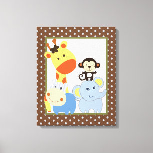16x20 Canvas Art kinderkamer Print Oerwoud Spelen