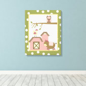 16x20 Canvas Art Nursery Print Abby's Boerderij Ro (Insitu (Houten vloer))