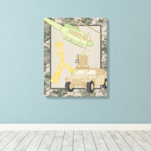 16x20 Canvas Kunstkwekerij Print ARMY ACU Camoflau (Insitu (Houten vloer))