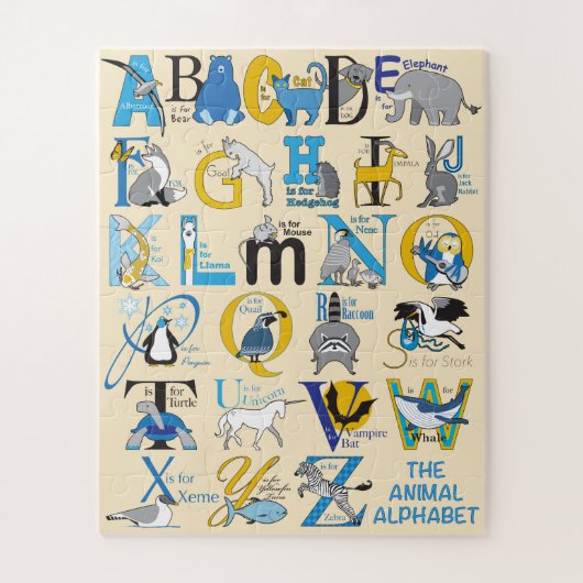 16x20 Dierlijk alfabet Puzzle voor kleurenblinde K Legpuzzel (Verticaal)