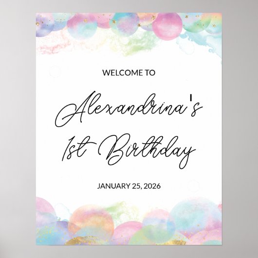 16x20-inch kleurrijke regenboogbundel Welkomstdag Poster (Voorkant)