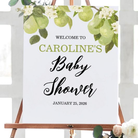 16x20-inch Sweet Little Pear Welcome Baby shower Poster