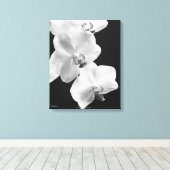 16x20 orchideeën in zwart & wit verpakt canvas kun afdruk (Insitu (Houten vloer))