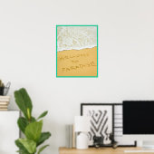 16x20 Paradise Beach Wall Art Poster (Thuiskantoor)