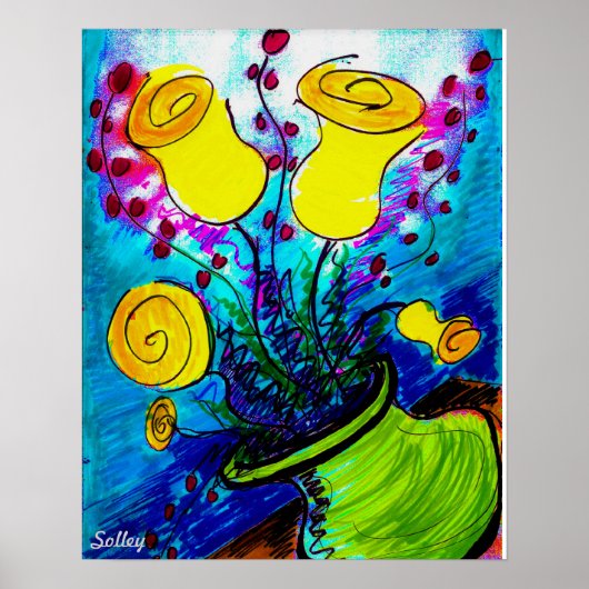 16x20 Poster gele Tulpen (Voorkant)