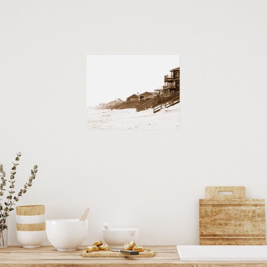 16x20 Sephia print van Florida strand (Keuken)