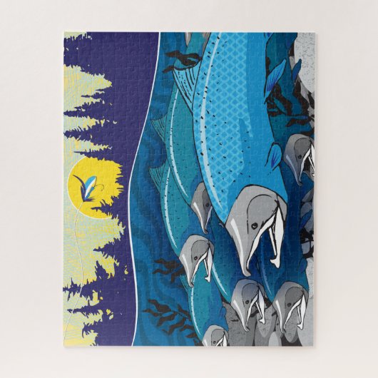 16x20 Vist Puzzle voor kleurenblinden Legpuzzel (Verticaal)