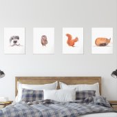 16x20 Woodland Schattigee Waterverf Bos Dieren set (Slaapkamer)