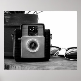 16x20 zwart-wit  filmcamera-retro poster