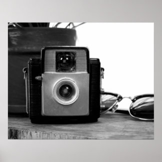 16x20 zwart-wit  filmcamera-retro poster