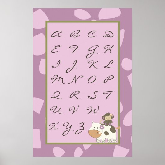 16x24 Kwekerij Kunst ABC Grafiek Jacana Meisje Oer Poster (Voorkant)