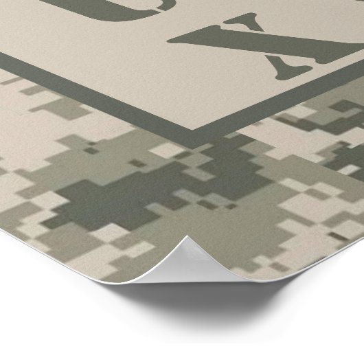 16x24 Nursery Art ABC Chart ARMY ACU Camoflauge Poster (Hoek)