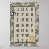16x24 Nursery Art ABC Chart ARMY ACU Camoflauge Poster (Voorkant)