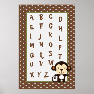 16x24 Nursery Art ABC Chart Oerwoud Play Poster